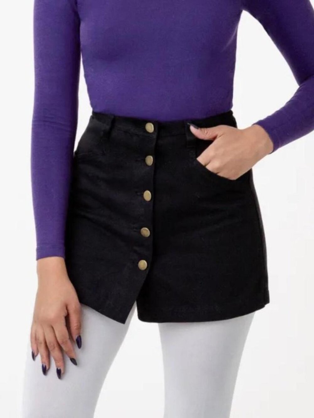 like new Los Angeles apparel cotton twill button front skort